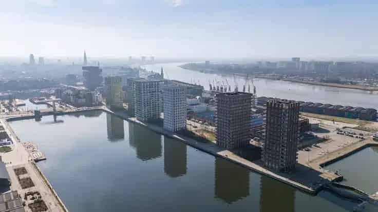 Appartement te koop Antwerpen Eilandje: Luxe 3 slaapkamers, 2 autostaanplaatsen