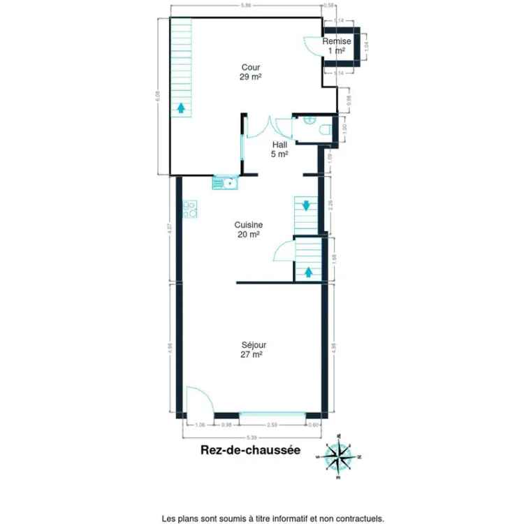 Te koop 2-gevelwoning in centrum Rochefort met tuin en 4 slaapkamers