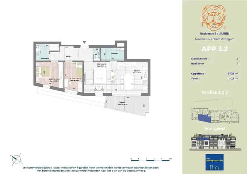 Appartement te Koop Residentie Sir James Zottegem