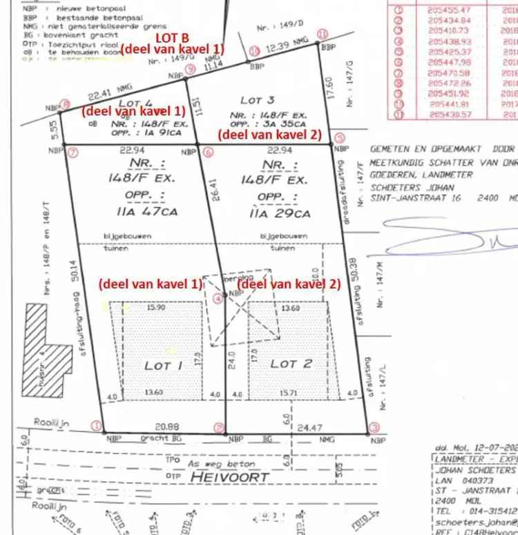 Kavel 2: Bouwgrond vr OB (1464m²)