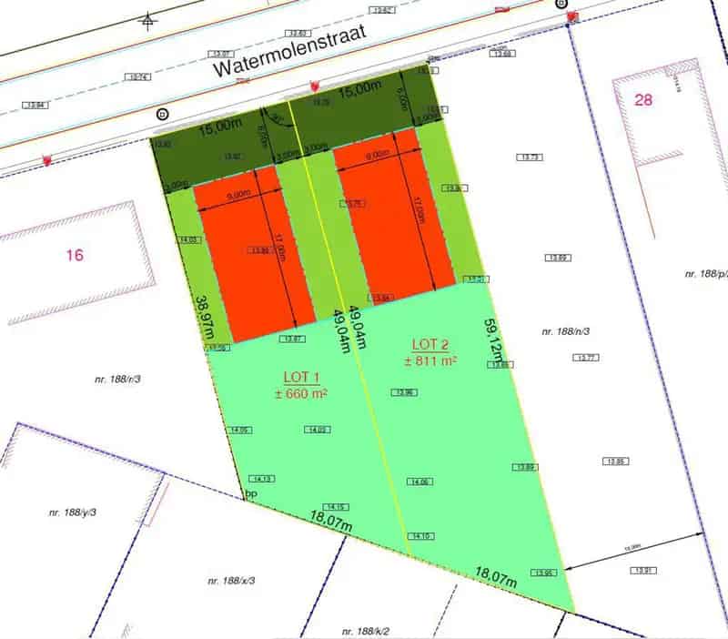 Bouwgrond 811m² Essen-Centrum Zuid Oriëntatie