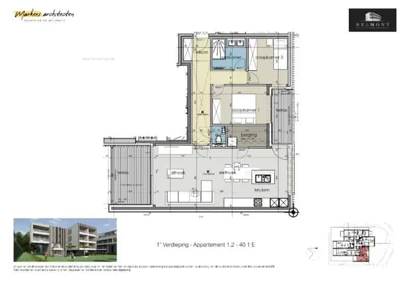 Appartement 2 slaapkamers Ieper