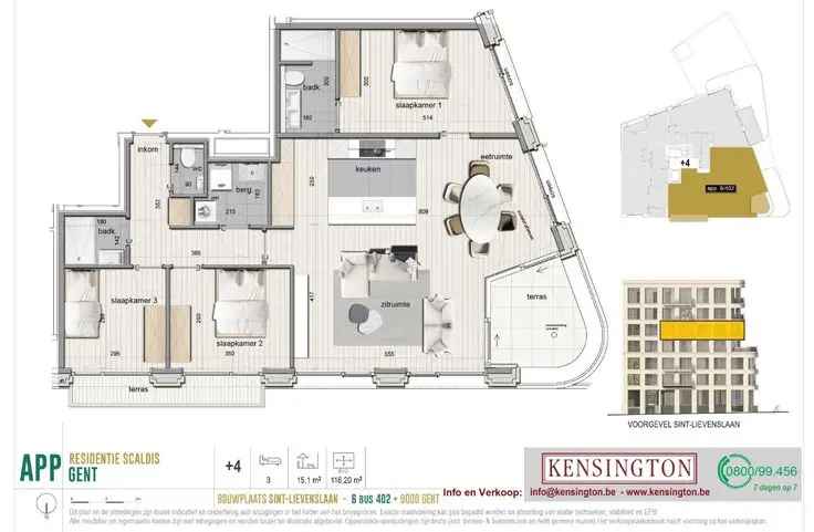 Appartement Te Koop Gent - Nieuwbouw 3 Slaapkamers Zonneterras