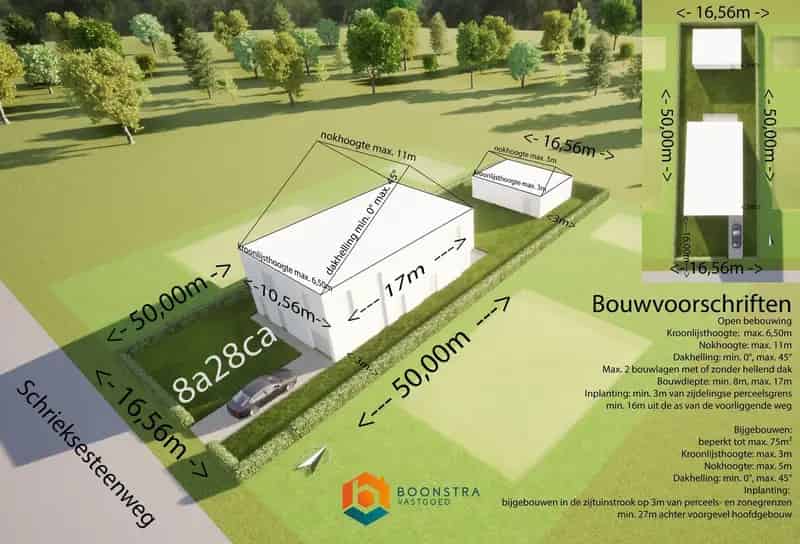 Bouwgrond 828 m² Open Bebouwing