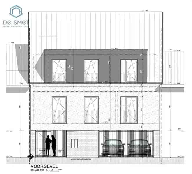 Projectgrond 2 Appartementen Viane Vergunning Carport Tuin