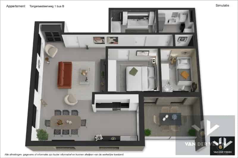 Appartement te koop Kortessem 2 slaapkamers terras autostaanplaats