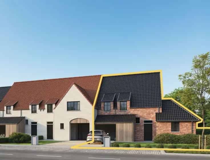 Halfopen Nieuwbouw Jabbeke: 3 slaapkamers, praktijkruimte, geothermische pomp