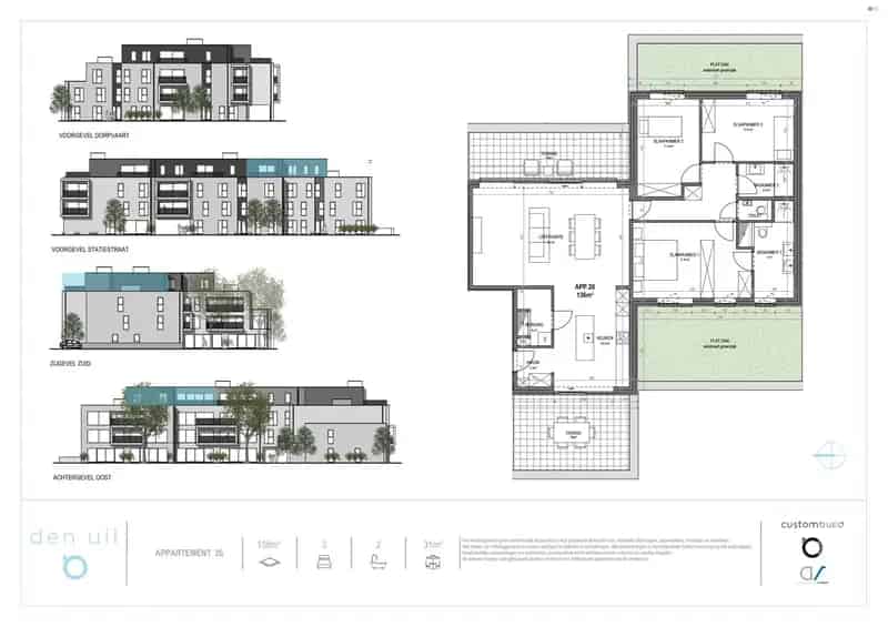 Penthouse 3 slaapkamers 2 terrassen