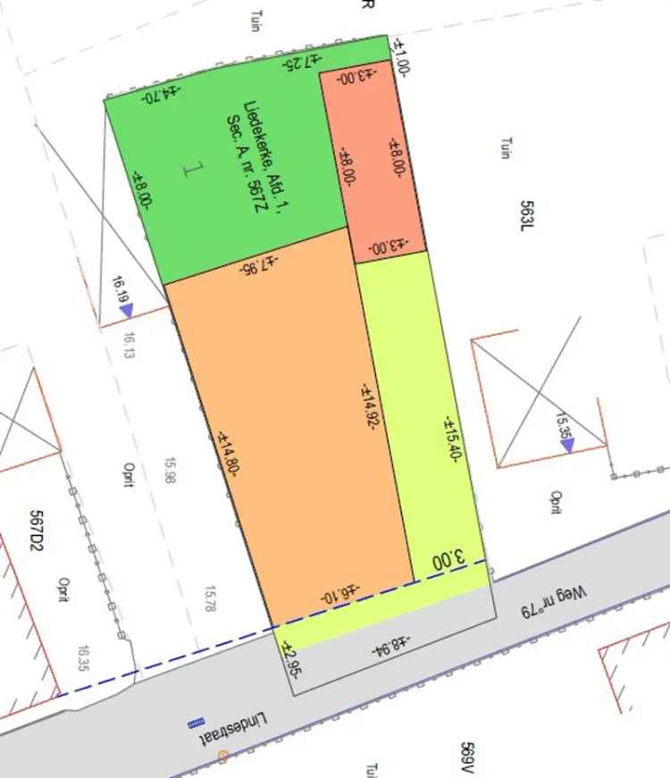 Centraal gelegen bouwgrond voor type halfopen bebouwing