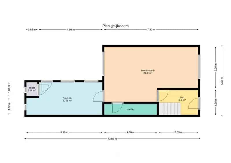Te renoveren woning 2 slaapkamers tuin Zwevegem