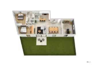 Gelijkvloers appartement te Aywaille 86m² 1 slaapkamer tuin terras