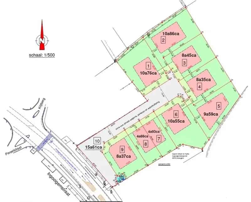 Bouwgrond Ingooigem 835m² - 1086m² Nieuwe Verkaveling