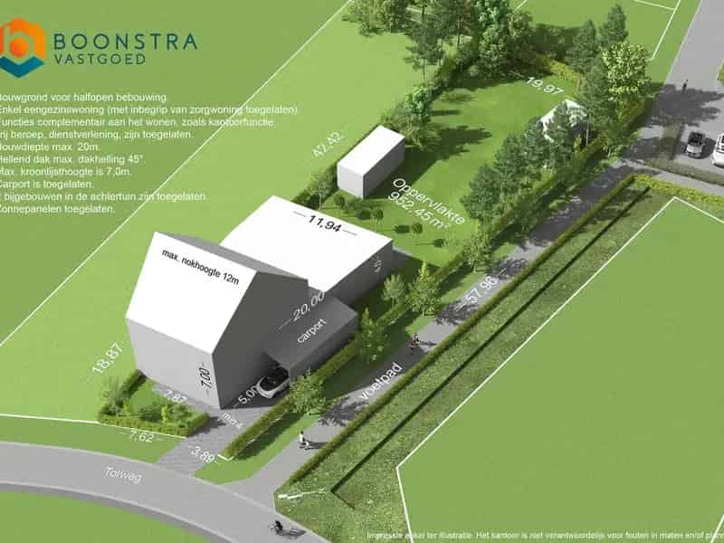 Bouwgrond Hulshout 952m² Halfopen Bebouwing