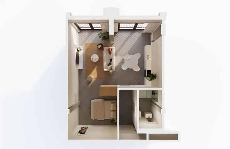 Studio te Koop Antwerpen Zuid Moderne Studio Nabij Campus