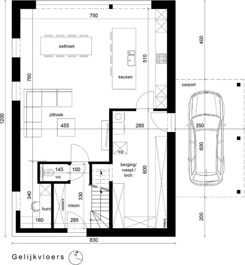 Bouwgrond Puurs-Sint-Amands 748m2 Open Bebouwing