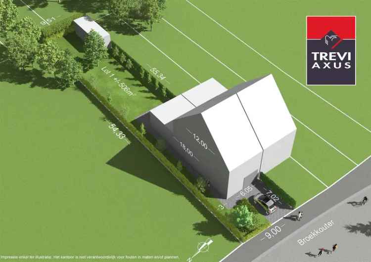 Bouwgrond 506m² Baasrode Halfopen Bebouwing Garage Landelijk