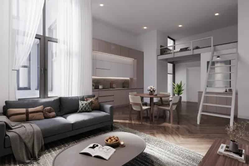 STUDIO van ca. 51 m² op de bovenste verdieping met een gezellig TERRAS van ca. 10m²