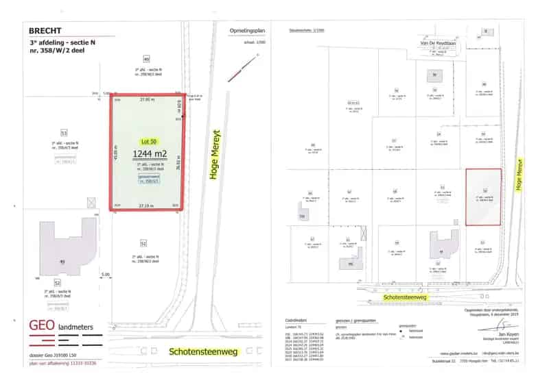 Bouwgrond 1244m² te koop Brecht St Job