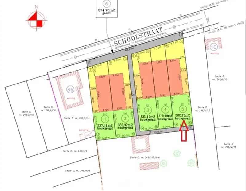 Bouwgrond 362m²  Gesloten Bebouwing Nabij Winkels