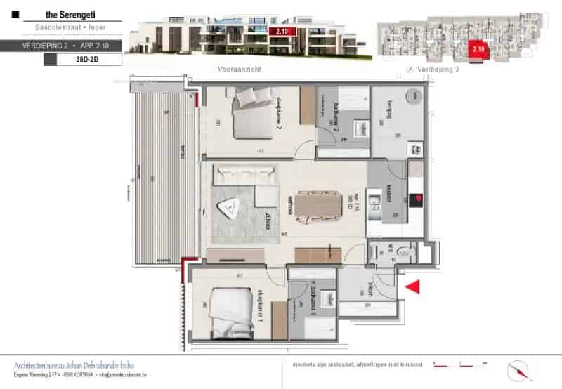 Nieuwbouw Appartement 2 Slaapkamers Ieper