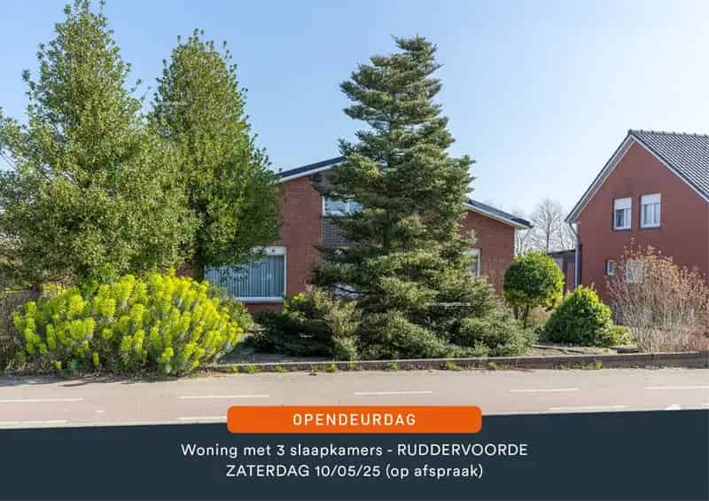 Huis te koop Ruddervoorde 3 slaapkamers grote tuin