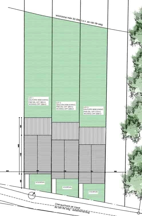 Bouwgrond 3 Huizen Deux-Acren Bouwvergunning
