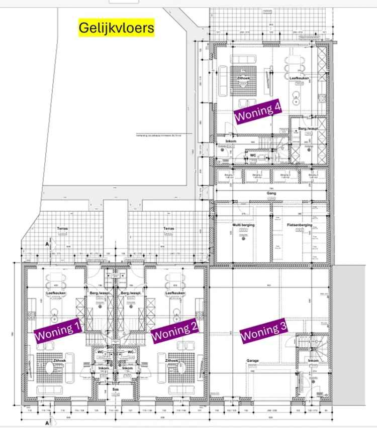 4 Grondgebonden Woningen te Heist-op-den-Berg