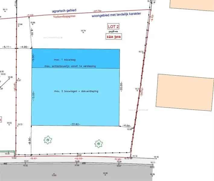 Bouwgrond te Koop Wielsbeke 1203m² Koppelwoning