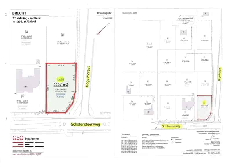 Bouwgrond te Huur 1157m² Brecht St Job in 't Goor Open Bebouwing