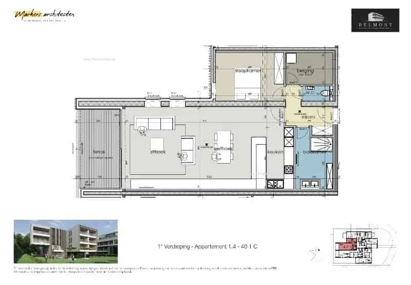 Appartement 1 slaapkamer Ieper