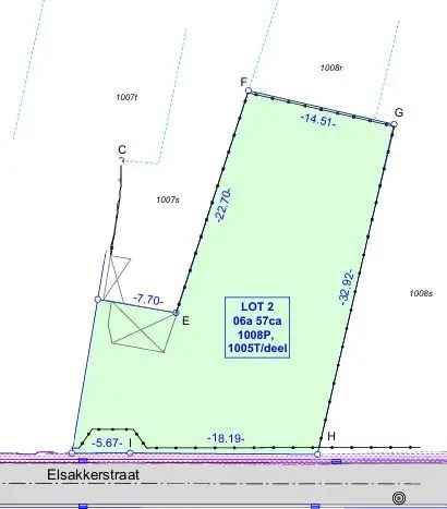 Grond in Dessel centrum te koop: perceeloppervlakte 675m²