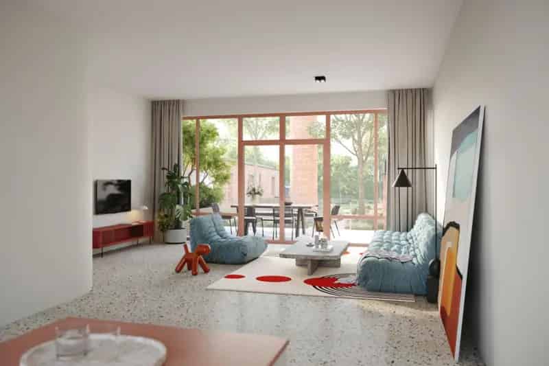 Parkwoning in gerenoveerde textielfabriek met tuin