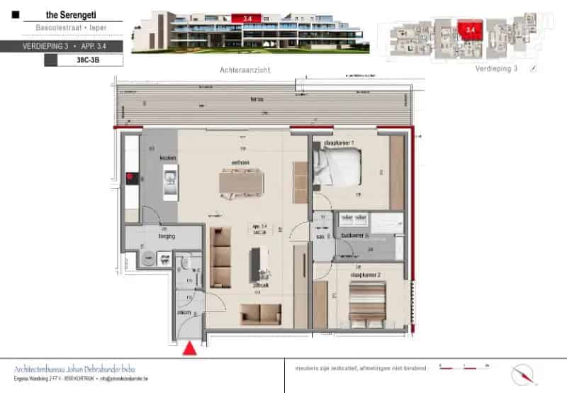 Nieuwbouw Appartement 2 Slaapkamers Ieper