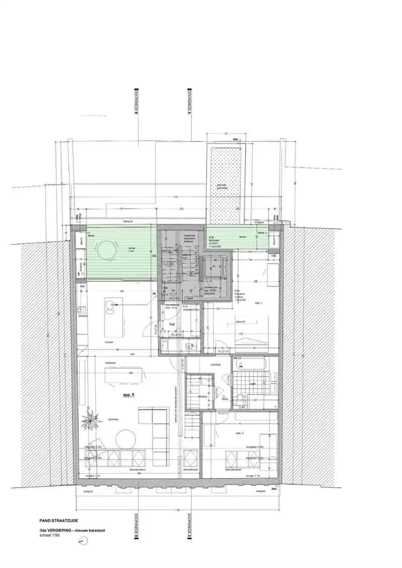 Luxe Penthouse Gent 3 slaapkamers 2 terrassen 156m²