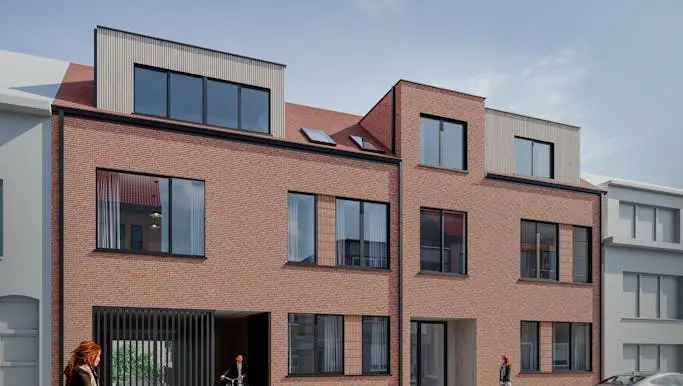 Te koop appartement in Mortsel met moderne architectuur en gemeenschappelijke tuin