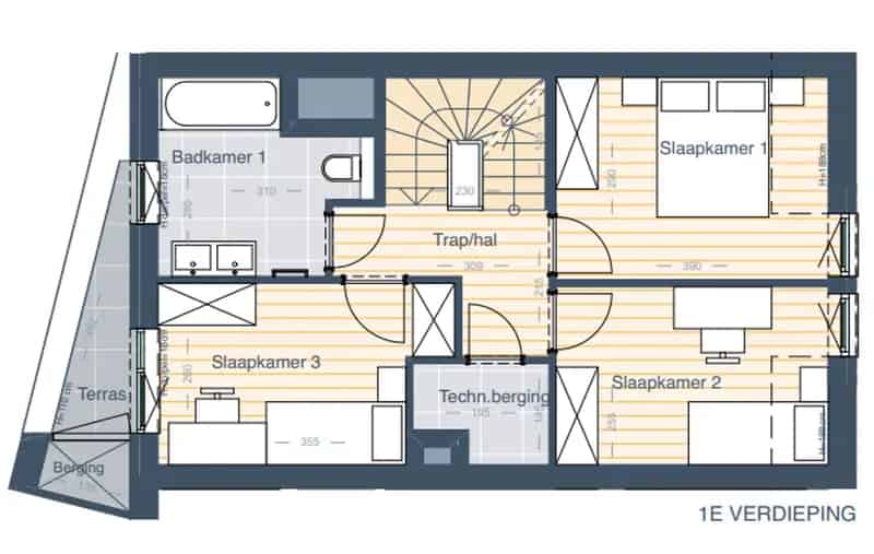 Woning E02 4 Slaapkamers Gesloten Bebouwing