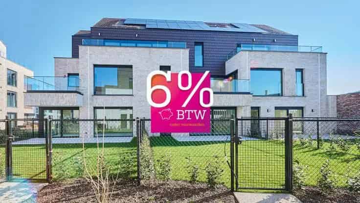 Nieuwbouwappartement Gelijkvloers 2 slaapkamers Tuin