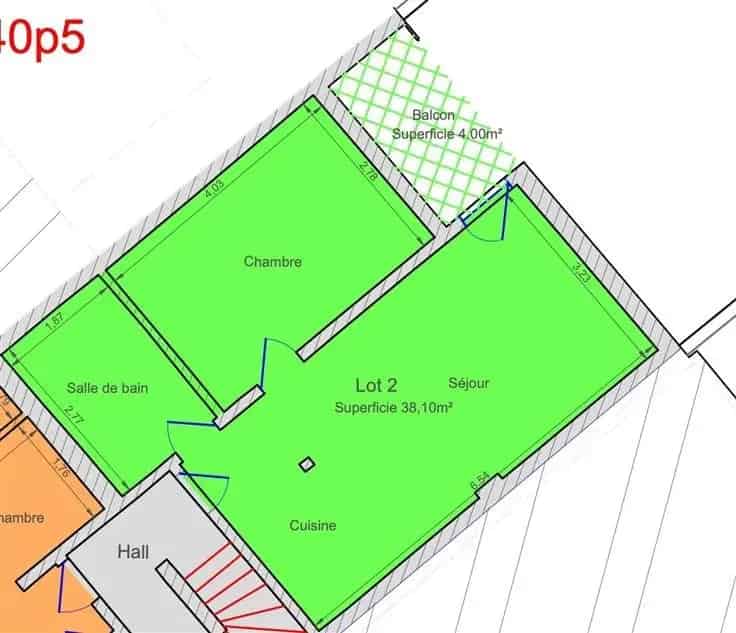 Appartement te koop 38m2 - 1 slaapkamer - Balkon