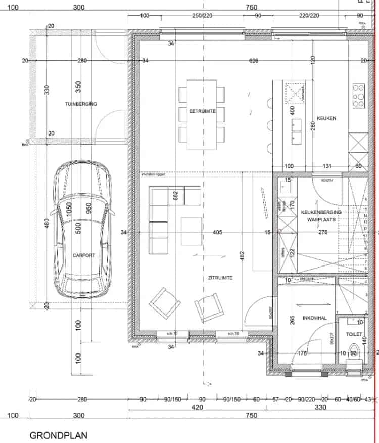 Bouwgrond te huur Bavikhove 411m² Zuid-West