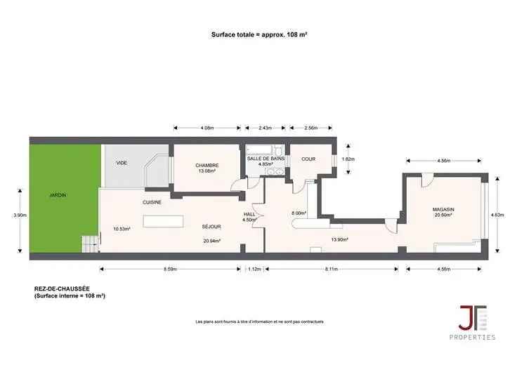 Te koop appartement met commerciële ruimte en tuin in Zeer zeldzaam