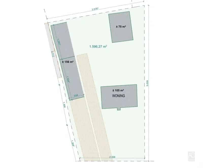 Bouwgrond Sint-Gillis-Waas 1596m2 Renovatie Nieuwbouw