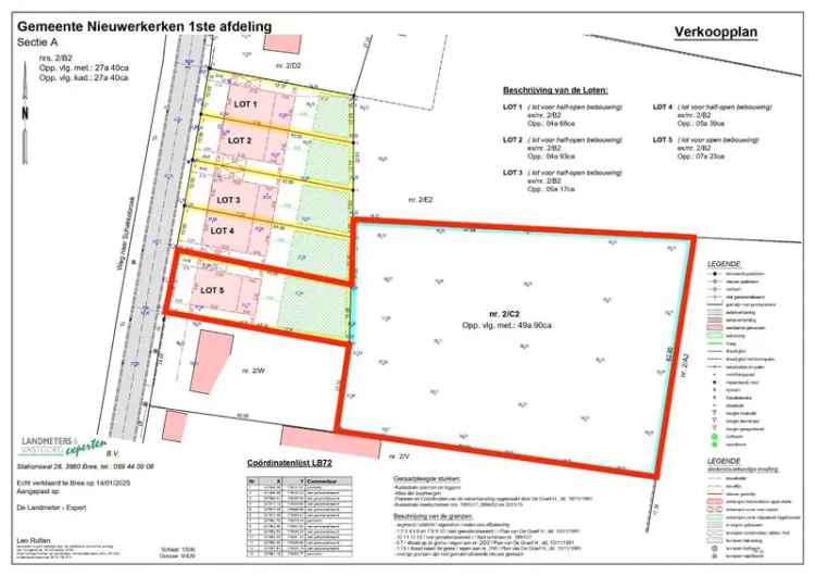 Open bouwgrond in Nieuwerkerken met een oppervlakte van 57 are