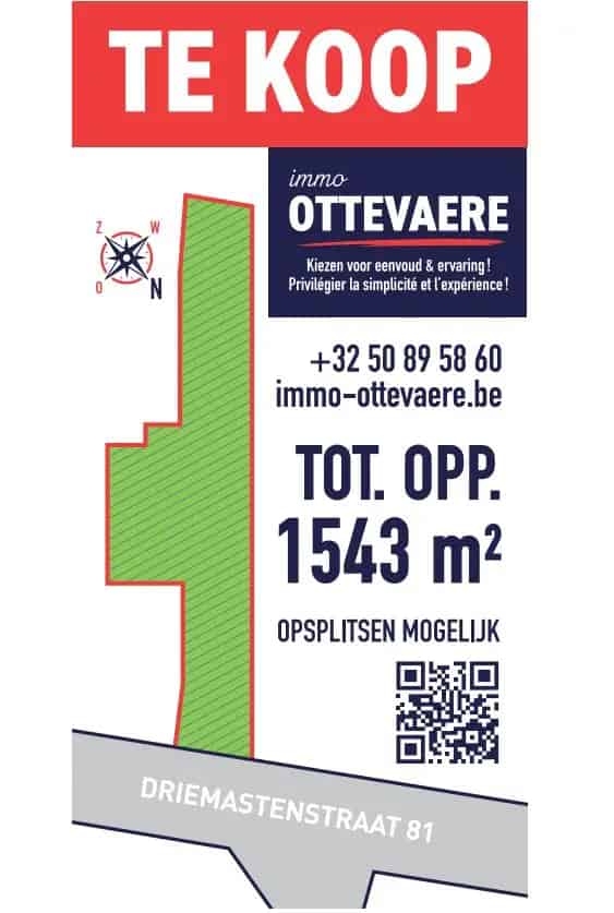 Bouwgrond Gullegem 1543m² Splitsbaar Polyvalent