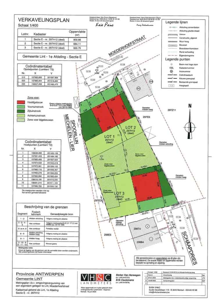 Bouwgrond voor halfopenbebouwing in Lint met 860m² op toplocatie