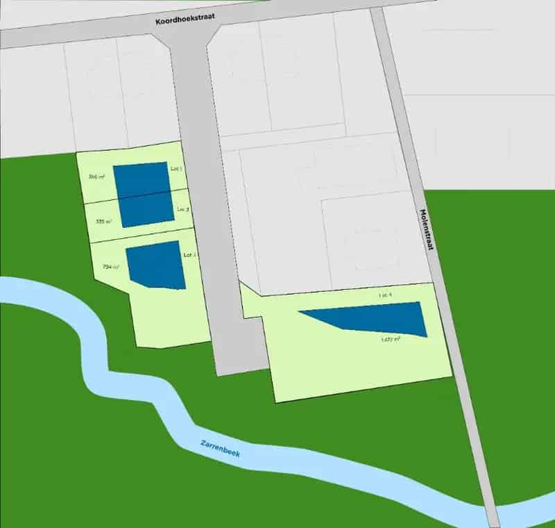 Uniek perceel Zarren rustige groene locatie