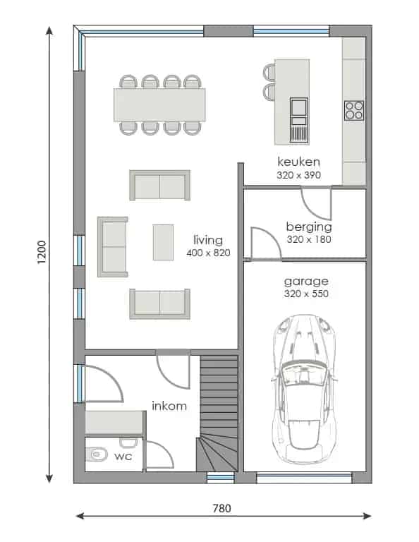 Bouwgrond Oosteeklo 909m² Halfopen Bebouwing