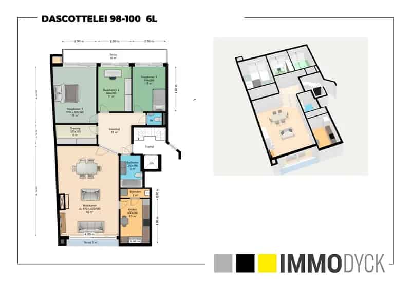 Appartement 3 slaapkamers te huur Deurne-Zuid