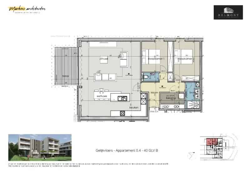 Appartement 2 slaapkamers Ieper