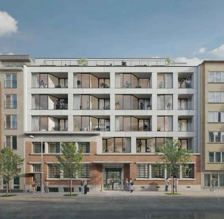 Koop appartement met drie slaapkamers in Evere met terras en warmtepomp