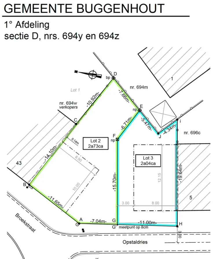 IN OPTIE - Bouwgrond (LOT 2) half-open bebouwing pal bij centrum Opstal